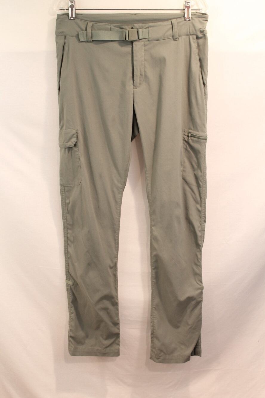 The North Face Belted Cargo Hiking Outdoor Pants Women size 6 Olive Straight Leg